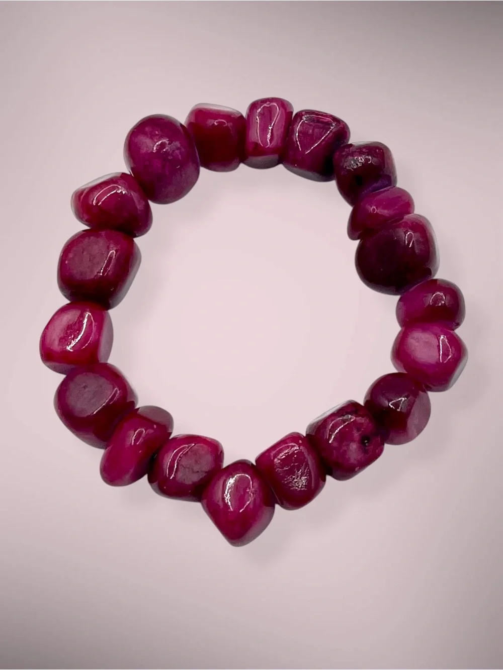 Dyed Agate Organic Nugget Beaded Stretch Bracelet